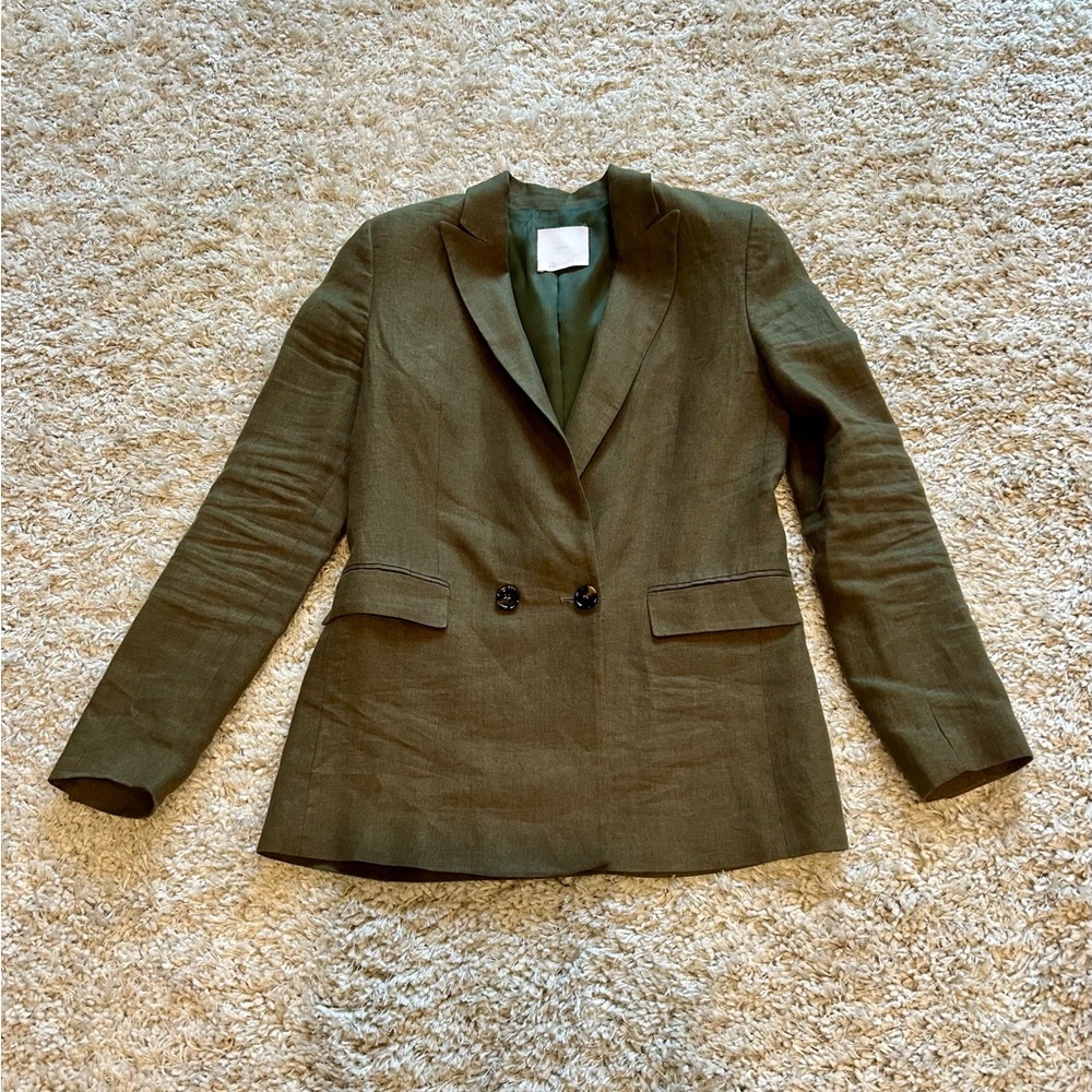 MNG Double Breasted Linen Blazer